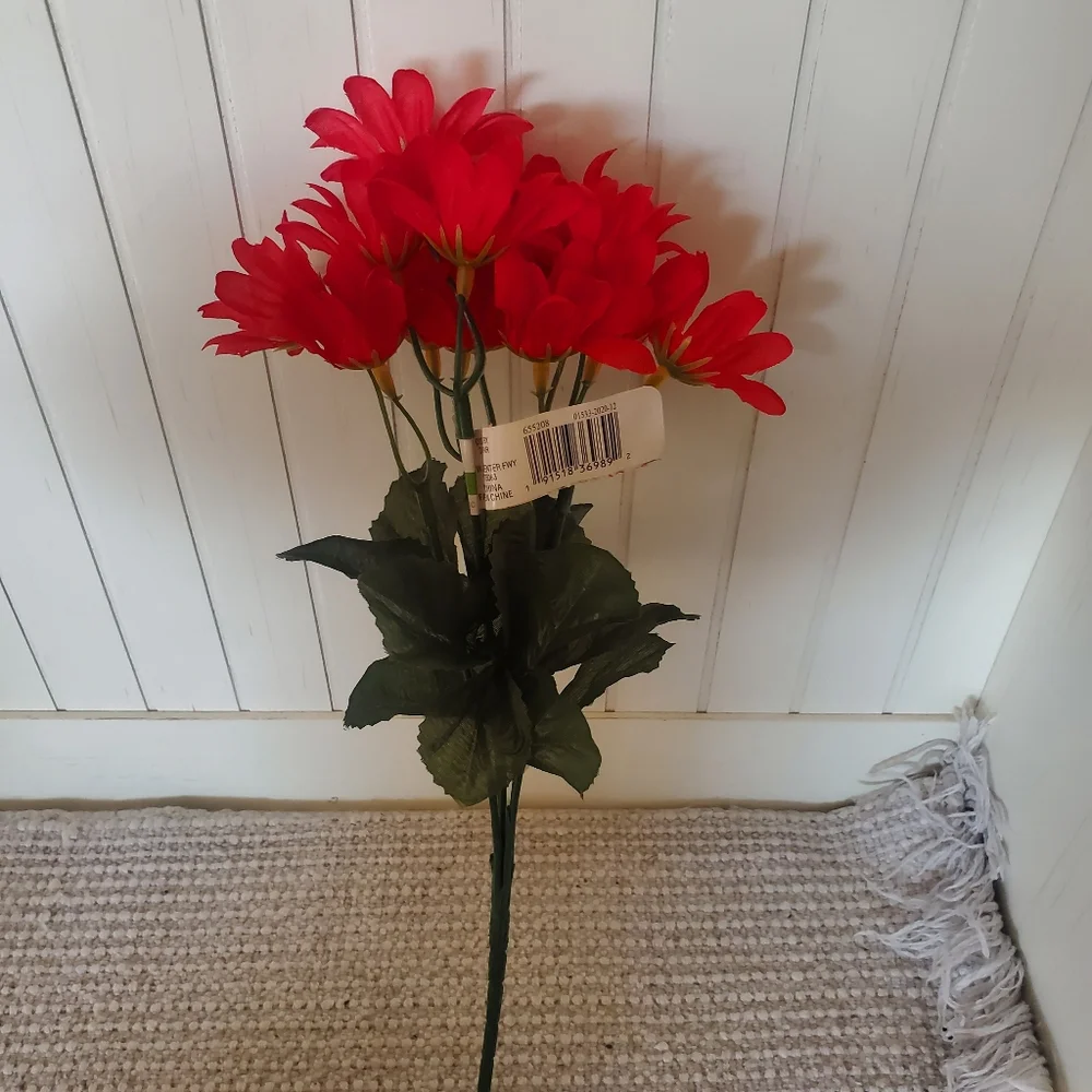 RED FAUX FLOWERS